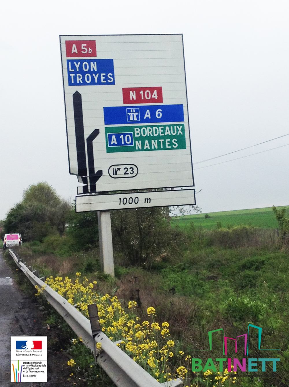 panneau DIRIF A5 nettoyage des autoroutes